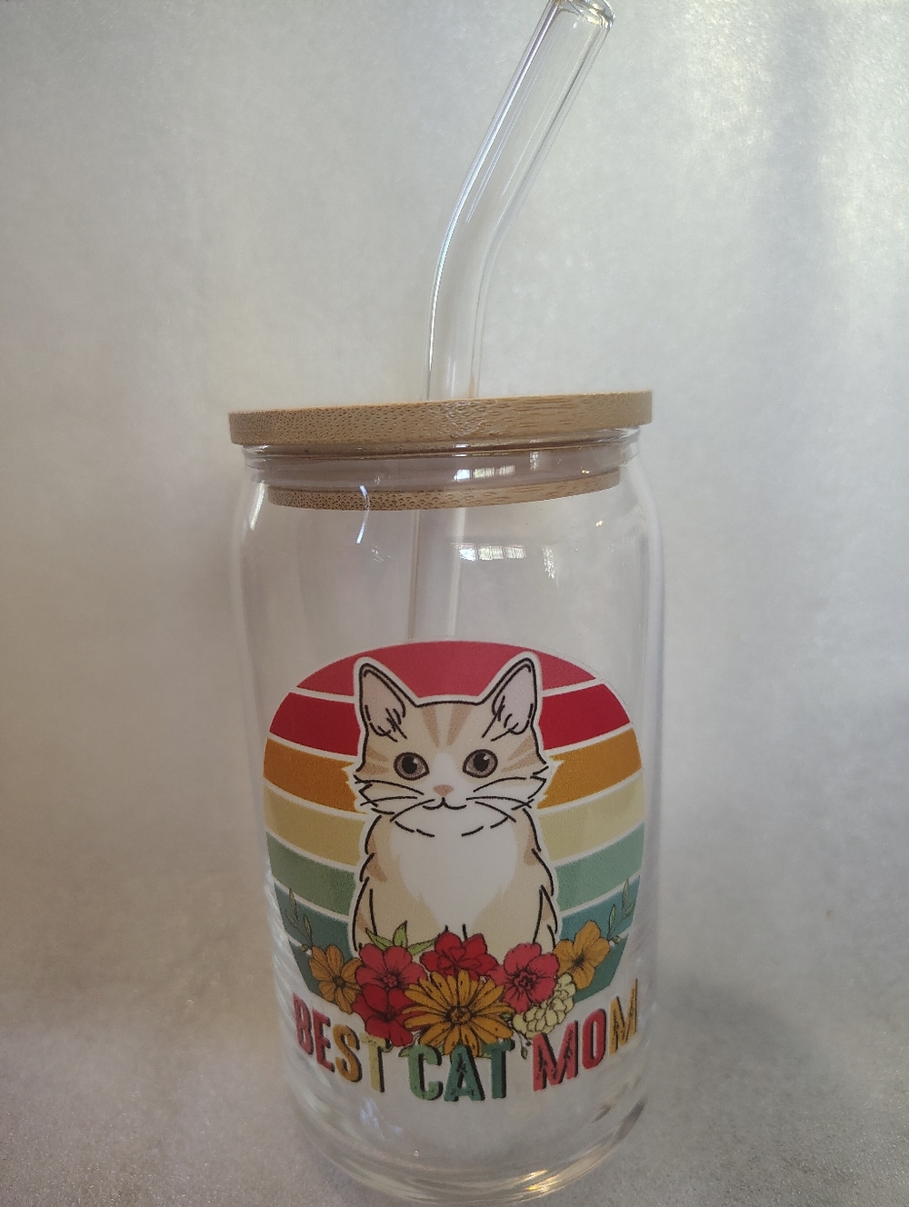 🩰 Best Cat Mom Glass Tumbler